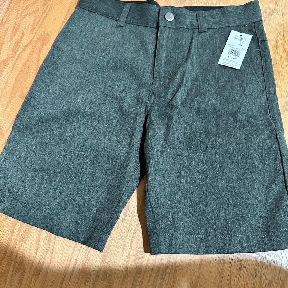 Volcom Charcoal Flat Front Shorts
